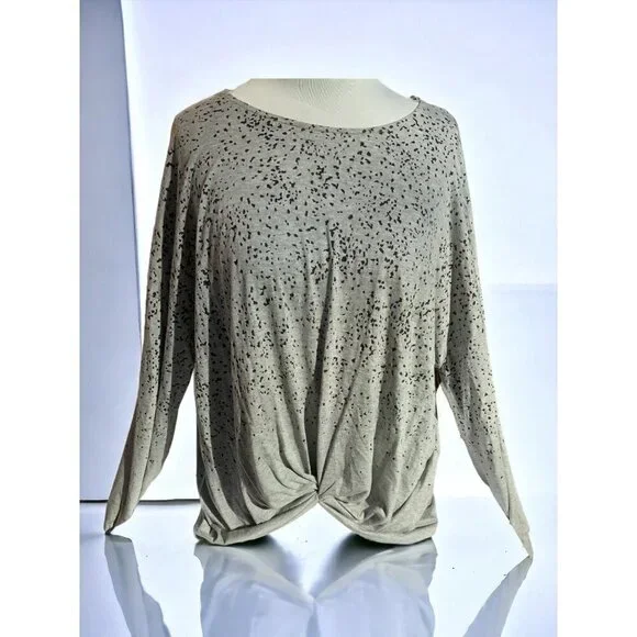 Karen Kane night lights tunic twist tie front top long sleeve gray NEW Large - Picture 10 of 10